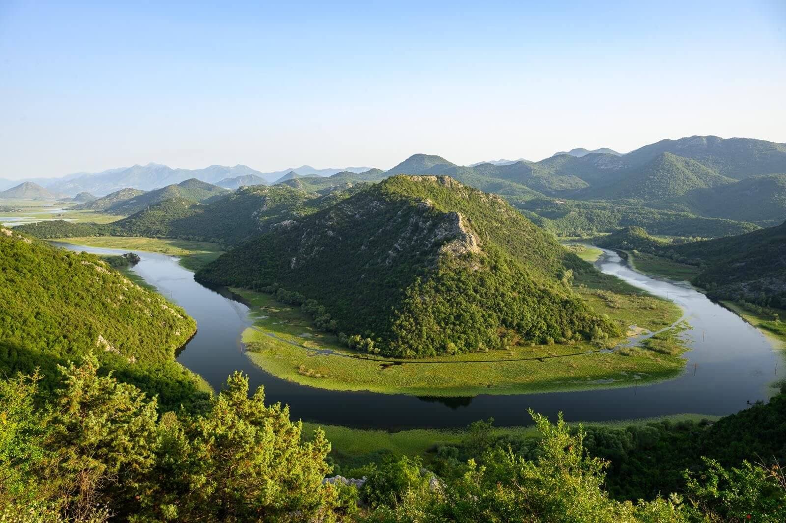 Luftaufnahme des Nationalparks Skadar See